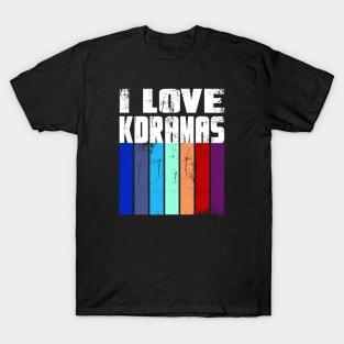 I love K Dramas with distressed color bars T-Shirt